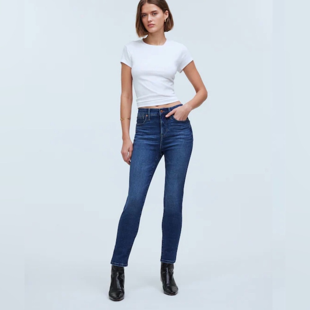 Madewell Stovepipe Jeans High Rise Straight Leg Classic Denim Med Wash Size 31